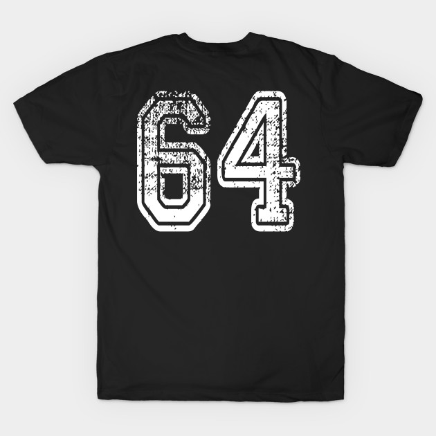 Number 64 Grungy in white by Sterling